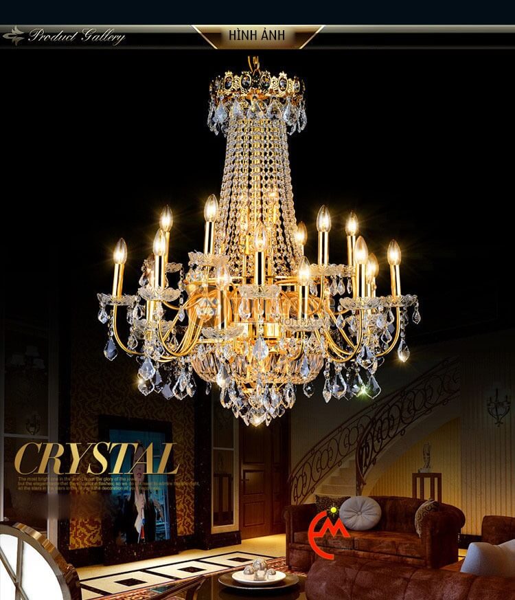 Đèn chùm pha lê phong cách châu âu CM187-5